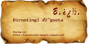 Birnstingl Ágosta névjegykártya